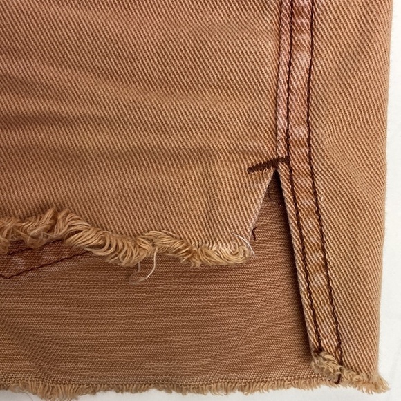 Free People Runaway Slouch Jean Cutoff Shorts 25 Rust Taupe Cowboy Western Boho - Picture 4 of 12